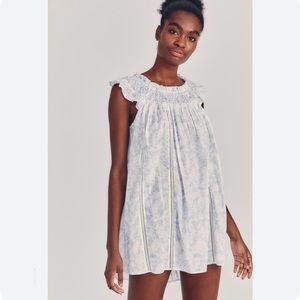 LoveShackFancy Finchley Dress Night Gown in Blue Babe